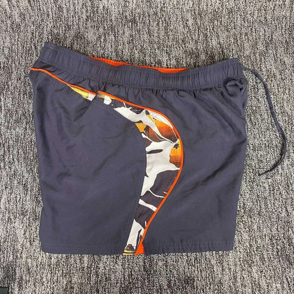 Nike Swim‎ Trunks Mens Large Gray Orange Floral Board Shorts Beachwear